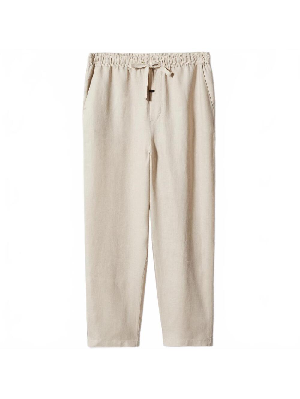 Mango 100% Linen Pants Light/Pastel Grey NWT Size 4XL